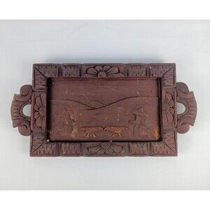Wood Carving Decorative Tray With Roosters Wall Decor Wall Art Wall Hanging